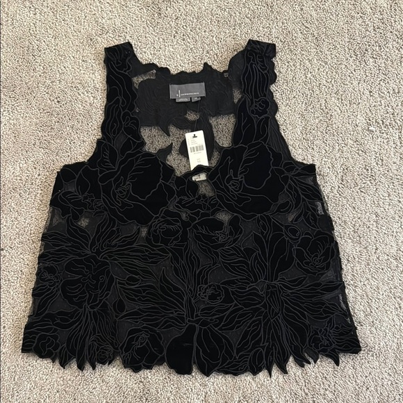 Anthropologie Floral Appliqué Tank Top | Size XS | Black | Sold Out online - Picture 4 of 6